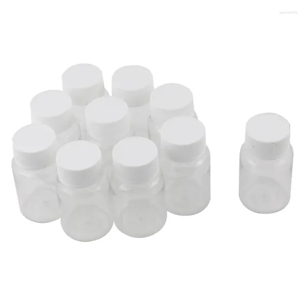 Botellas de almacenamiento 100 piezas recargables de 15 ml de plástico para mascotas de plástico recipiente de sello vacío con tornillo de tornillo fácil de usar blanca