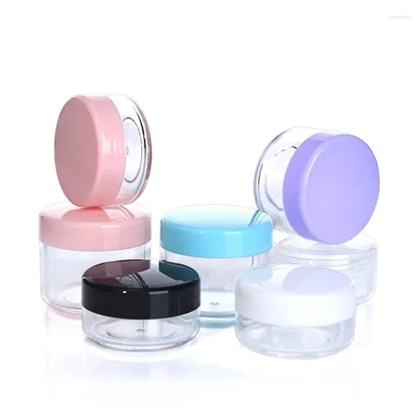 Bouteilles de stockage 10g / 15g / 20g Vide en plastique Maquillage Nail Art Perle Conteneur Portable Cosmétique Crème Pot Pot Boîte Bouteille Ronde Kit De Voyage