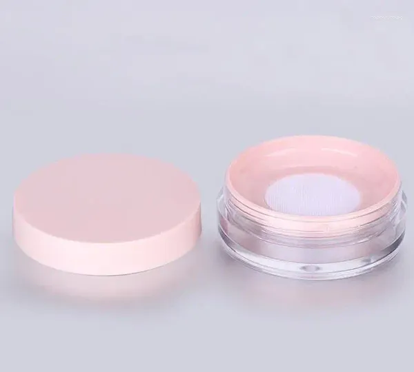 Botellas de almacenamiento 10 g de plástico Case de polvo vacío Jar de maquillaje Kit Blusher Blusher Cosméticos con polvos de tamices Puff y tapas SN469