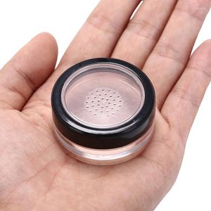 Opslagflessen 10 g plastic losse poeder potje met zifter lege cosmetische container zwarte matte dop make -up compact draagbare doos