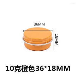 Bouteilles de stockage 10 ml 10 g vide orange cosmétique pots en aluminium couvercles à vis bougies pot en métal contenants de parfum solides artisanat d'art des ongles