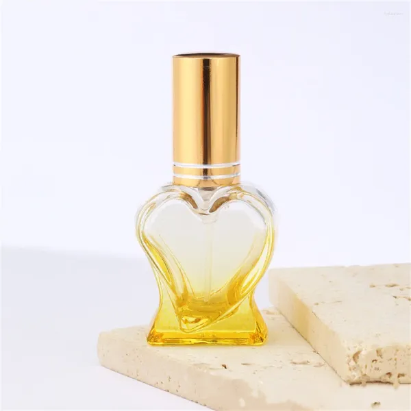 Botellas de almacenamiento 10 ml 6 Colores Love Glass Perfume Bottle Mini Spray Muestras cosméticas portátiles dispensables vacío vacío