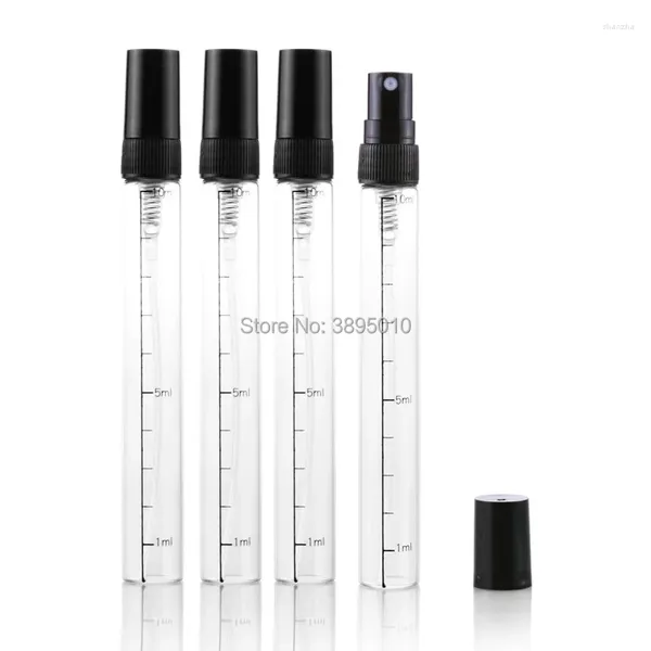 Botellas de almacenamiento 10 ml de botella de spray de vidrio transparente mini muestra de vial perfume atomizador de carga dividida F476