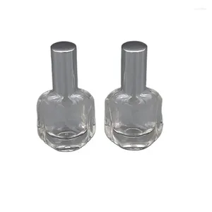 Bouteilles de stockage 10 ml Mini bouteille de parfum vide parfum argent couvercle pompe à vis clair verre plat brumisateur atomiseur rechargeable 20 pièces