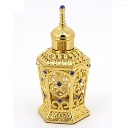 Opslag Flessen 10ml Parfum Hervulbare Fles Kasteel Vorm Antiqued Arabische Stijl Essentiële Oliën Vintage Stopper Draagbare Luxe