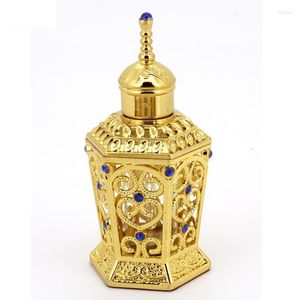 Botellas de almacenamiento, botella recargable de Perfume de 10ml, forma de castillo, aceites esenciales de estilo árabe antiguo, tapón Vintage, portátil de lujo