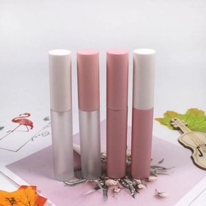 Opslagflessen 10 ml roze plastic lipgloss lege buis cosmetische matte transparante lipgloss verpakkingscontainer met stop