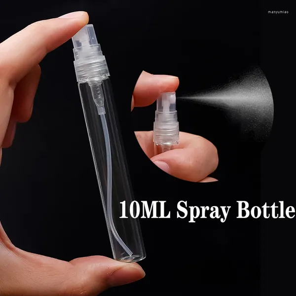 Botellas de almacenamiento 10 ml Mini botella de spray de perfume recargable portátil con bomba de aroma Viaje Envases cosméticos vacíos Atomizador