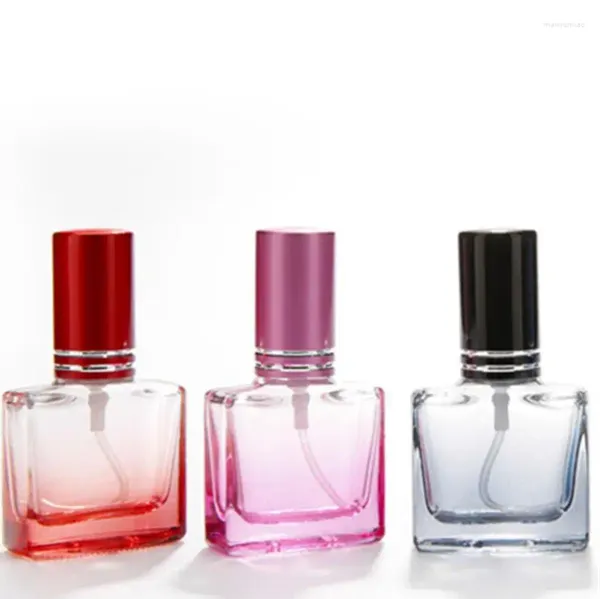 Botellas de almacenamiento Rollo de 10 ml en la dispensación de pequeñas botellas de perfume de color cosmético Gradiente de vidrio cuadrado 200 piezas/lote