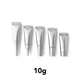 Opslagflessen 10 ml zilver plastic navulbare squeeze fles 10g cosmetische essentie oogcontainer lege mini make -up zachte buis 20 stks