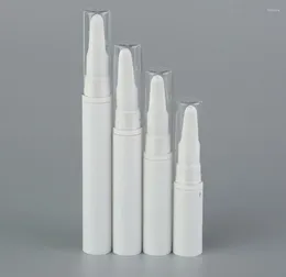 Opslagflessen 10 ml witte plastic luchtloze fles lange perspomplotion/emulsie/eye serum/essentie toner vloeibare huidverzorging cosmetische verpakking