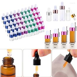 Botellas de almacenamiento 10pcs 1/2/3/5 ml Mini aceites esenciales Denter vidrio Vial contenedor para loción de perfume cosmético