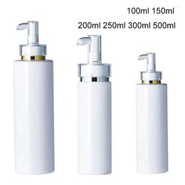 Opslag Flessen 10Pcs 100/150/200/250/300/500Ml Lege Plastic Pomp fles Wit Clear Lotion Shampoo Cosmetische Container Badkamer Zeep