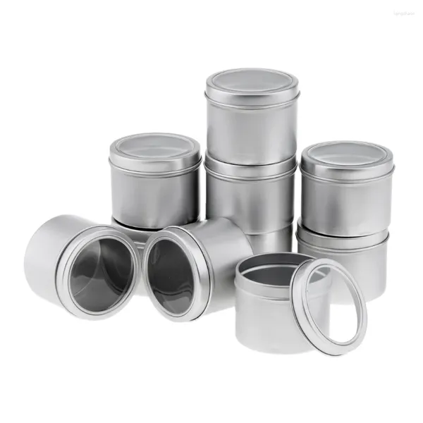 Bouteilles de stockage 10pcs 100ml Pots cosmétiques vides Conteneur à lèvres Pot Petites boîtes en aluminium avec couvercle transparent