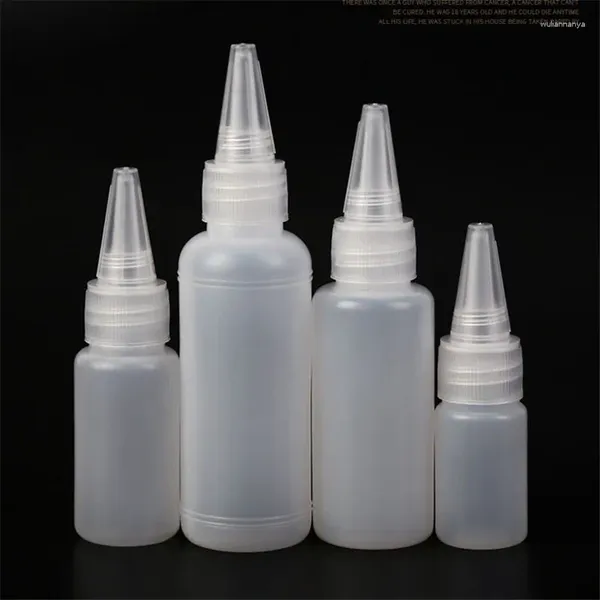 Bouteilles de stockage 10 pièces 10 ml 20 ml 30 ml 50 ml bouteille à presser vide PE applicateur de peinture en plastique distribution de liquide avec récipient de colle à buse