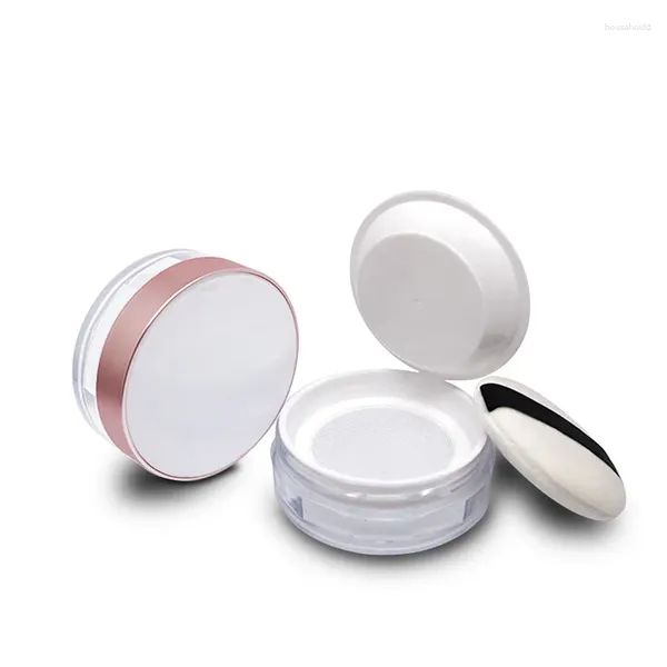 Bouteilles de stockage 10 pièces 15G poudre libre tamis conteneur or Rose cosmétique maquillage Pot Pot Portable pots compacts avec bouffée