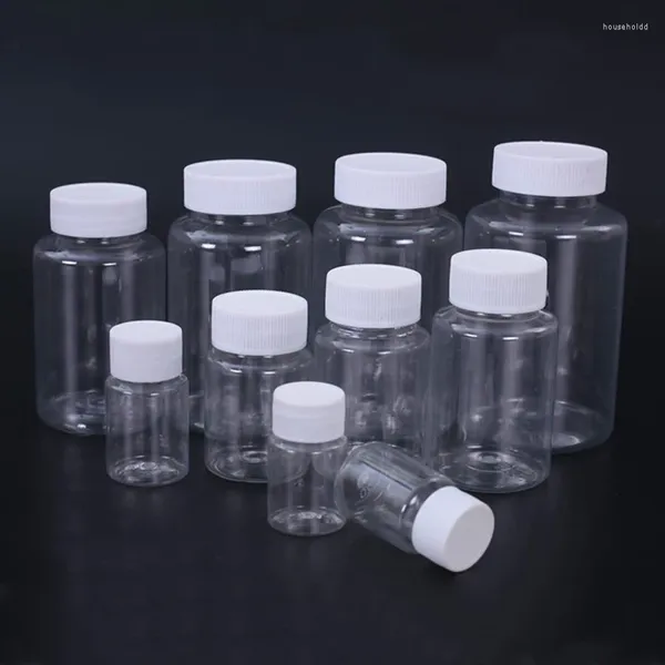 Bouteilles de rangement 10pcs 15 ml-100 ml de compagnie de compagnie transparente en plastique vide vide en poudre solide en poudre