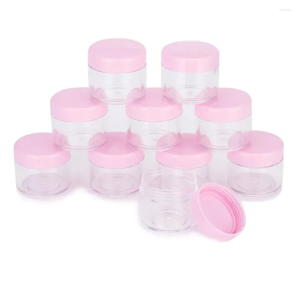 Botellas de almacenamiento 10pcs de 20 gramos muestra cosmética plástico de recipiente vacío para uñas de sombras de maquillaje joyas de pintura en polvo