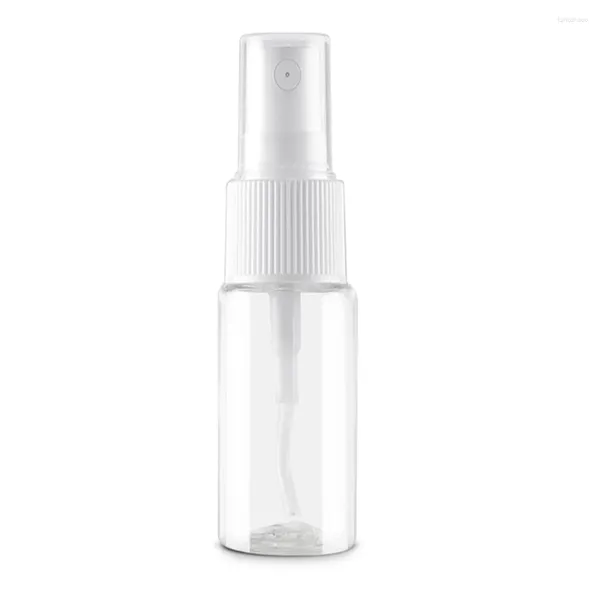 Botellas de almacenamiento 10pcs 20 ml de spray blanco transparente vacío 4 oz con pulverizadoras de niebla fina bomba de mascota para aceite esencial