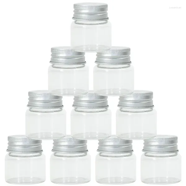 Bouteilles de stockage 10 pièces pot en verre de 21ml avec couvercle en aluminium, Mini pots scellés, conteneurs alimentaires portables, bouteille d'échantillon