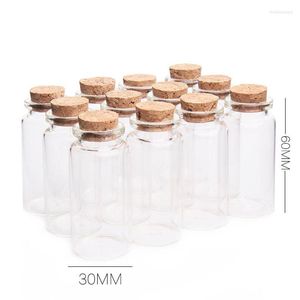 Bouteilles de stockage 10 pièces 30 60mm petits pots en verre pot Mason flacons de message bouchon en liège bouteille bricolage Mini conteneurs L15C