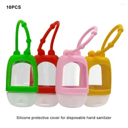 Botellas de almacenamiento 10 piezas de 30 ml de botella de jabón a mano mini portátil de viaje recargable de viaje Sub silicona cubierta protectora