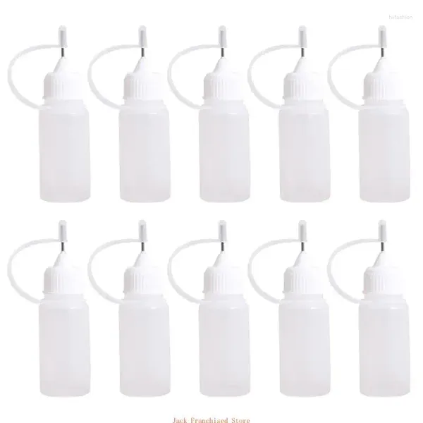 Bouteilles de rangement 10pcs 30 ml Plastique Poublable APPPLICATION APPLICATION POSTER POSE AVEC AIGNE POUR LA COL