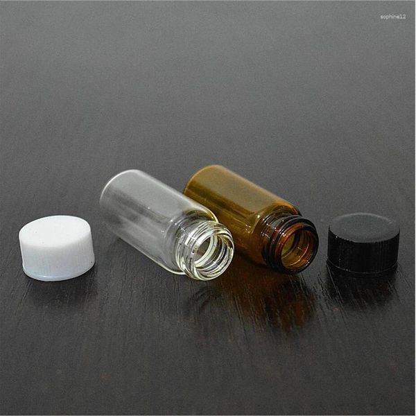 Bouteilles de rangement 10pcs 3 ml / 5 ml de petite bouteille de verre transparent avec un bot à chair de laboratoire d'échantillon de laboratoire