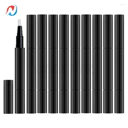 Bouteilles de rangement 10pcs 3 ml noirs d'huile à ongles vides tubes de stylo de torsion de vernis rond