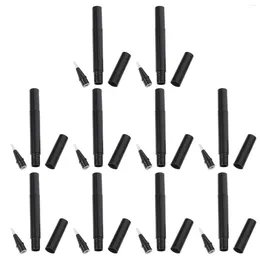Bouteilles de stockage 10pcs 3ml vide ongles huile stylo conteneur brillant à lèvres brosse applicateurs cuticule avec pointe pour (noir)