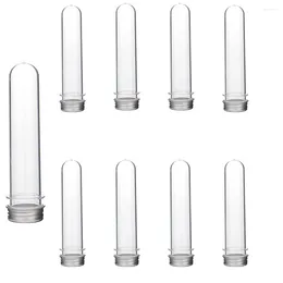 Bouteilles de rangement 10pcs 40 ml Excellents tubes à essai transparents en plastique avec capuchon en aluminium Fournitures de laboratoire