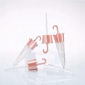 Bouteilles de rangement 10pcs 5,5 ml mini parapluie glaçure à lèvres TUBE DIY Lipstick échantillon cosmétique bouteille vide bouche