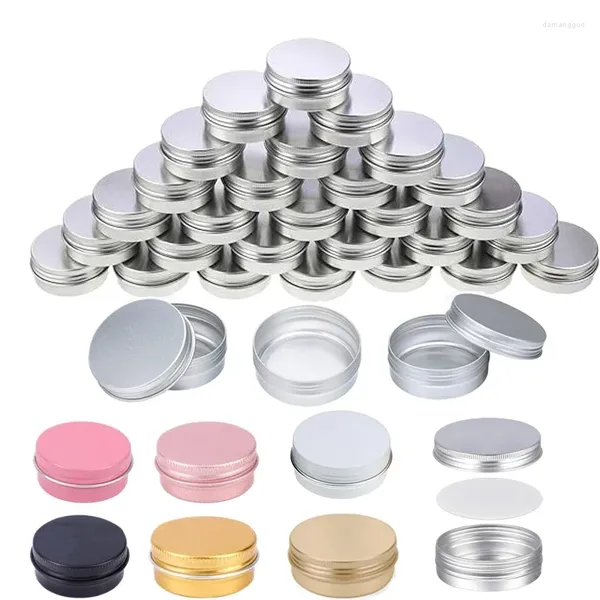 Bouteilles de rangement 10pcs 5G-60G Poctes d'étain d'aluminium portables pour crèmes Nail Cougie Cosmetic Continer Rechargeable Boîte à thé de thé