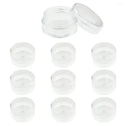 Bouteilles de rangement 10pcs 5 ml de contenu cosmétique voyage à domicile petit échantillon vide put nail art rond avec couvercle pour maquillage de crème de lotion