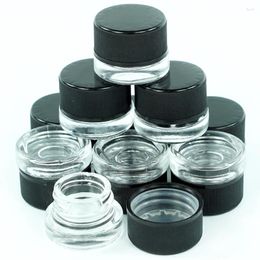 Bouteilles de stockage 10pcs 5ml Conteneur de cire en verre Bouteille de couvercle en plastique Réservoir de sécurité à l'épreuve des enfants