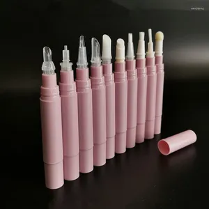 Opslagflessen 10 stks 5 ml roze lege draai pen met borstelnavulbare fles cosmetische container nagellak buis voor