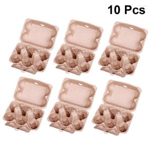 Bouteilles de stockage 10 pièces 6 grille poulet ferme support pliant oeuf plateau boîte Portable Carton conteneur pour réfrigérateur