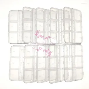 Opslagflessen 10 stuks 6 roosters Doorzichtig plastic Rechthoek Lege doos Nagelkunst Sieraden Kralen Steentjes Decoraties Organizer Container