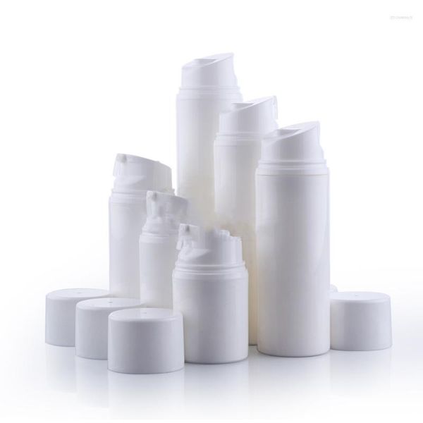 Botellas de almacenamiento 10 unids Botella sin aire Bomba de bayoneta Contenedor de vacío blanco Envase cosmético vacío Tubo de plástico 30 ml 50 ml 80 ml 100 ml 120 ml