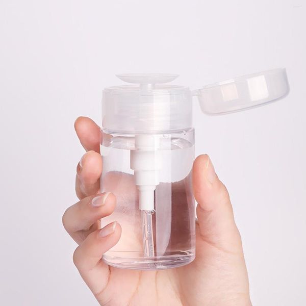 Bouteilles de stockage 10 pièces vide 100ML (3.4OZ) bouteille de distributeur de pompe à poussoir pour vernis à ongles en plastique PETG démaquillage