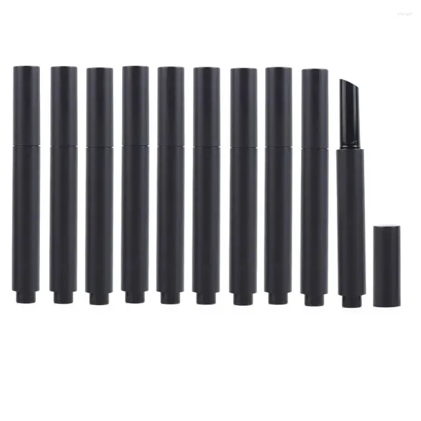 Bouteilles de rangement 10pcs Black vide Black pressé à rouge à lèvres