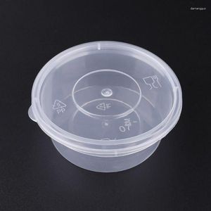 Flessen opslag 10 stks keuken wegwerp plastic saus cup pot chutney container met deksel