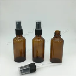 Botellas de almacenamiento 10 unids/lote 50 ml botella de gota de vidrio ámbar pipeta de reactivo líquido con cuentagotas para aceite esencial Somebo