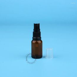 Opslag Flessen 10 stks/partij Amber 15ml Glazen Fles Essentiële Olie Met Water Kleine 1/2 OZ Spray Pot Cosmetische 15g Container Plastic Cap