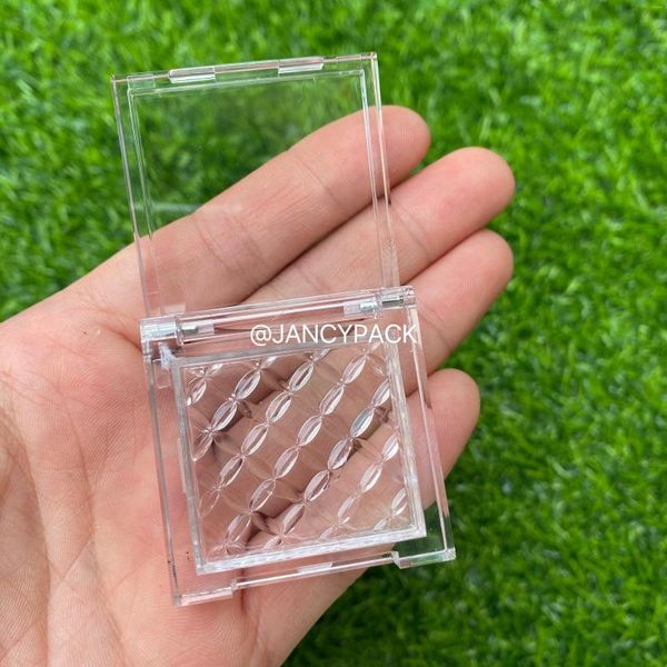 Bouteilles de stockage 10 pièces Mini boîte de surligneur cosmétique en plastique transparent mignon fard à paupières Compacts carré ongles beauté emballage étui à fard à joues