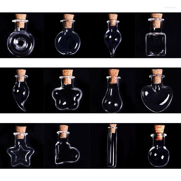 Opslag Flessen 10 Stuks Mini Lege Glazen Wensbericht Fles Met Kurk Clear Drifting Jar Voor Wedding Party DIY Ketting Craft