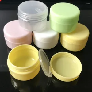 Bouteilles de stockage 10 pièces Mini vide en plastique voyage conteneurs cosmétiques conteneur de maquillage flacons ronds Nail Art crème pour le visage échantillon Pots Boxe 10g