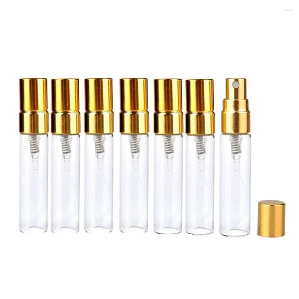 Botellas de almacenamiento 10 unids Mini niebla fina Clear 5 ml Atomizador Botella de vidrio Spray Fragancia recargable Perfume Aroma para herramienta de maquillaje de viaje