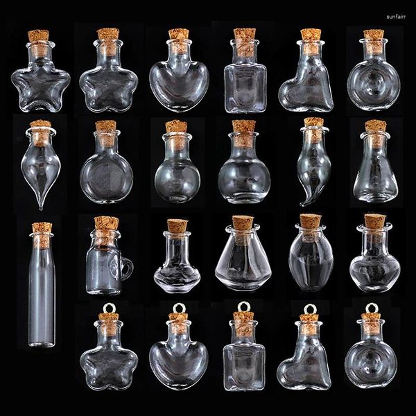 Bouteilles de stockage 10 pièces Mini bouteille en verre flacons en liège miniatures bricolage souhaitant dérive décoration de fête de mariage pots
