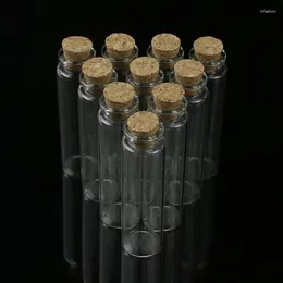 Bouteilles de rangement 10pcs Mini Glass For Wish Bottle Fial with Cork Stopper Pendant 20ml